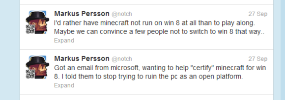 Cha đẻ Minecraft chê Windows 8