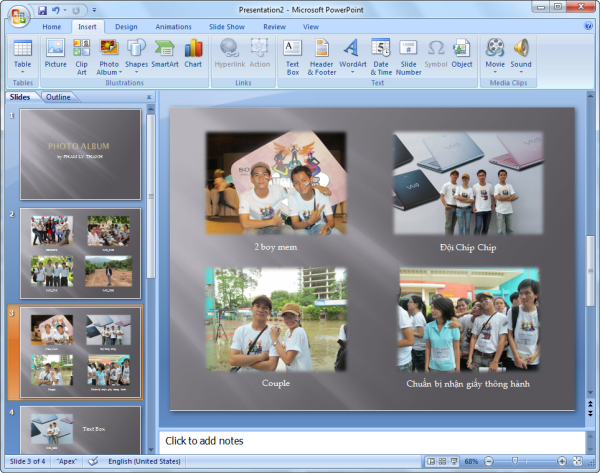 Tạo album ảnh nhanh chóng bằng PowerPoint